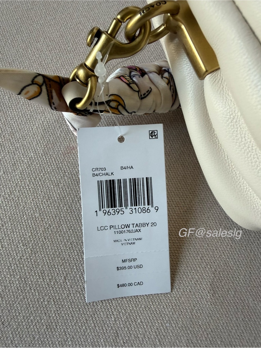 Coach Pillow Tabby 20 Chalk/Gold NWT + Luxury Gift Set Perfect for Mother’s Day - Picture 4 of 14